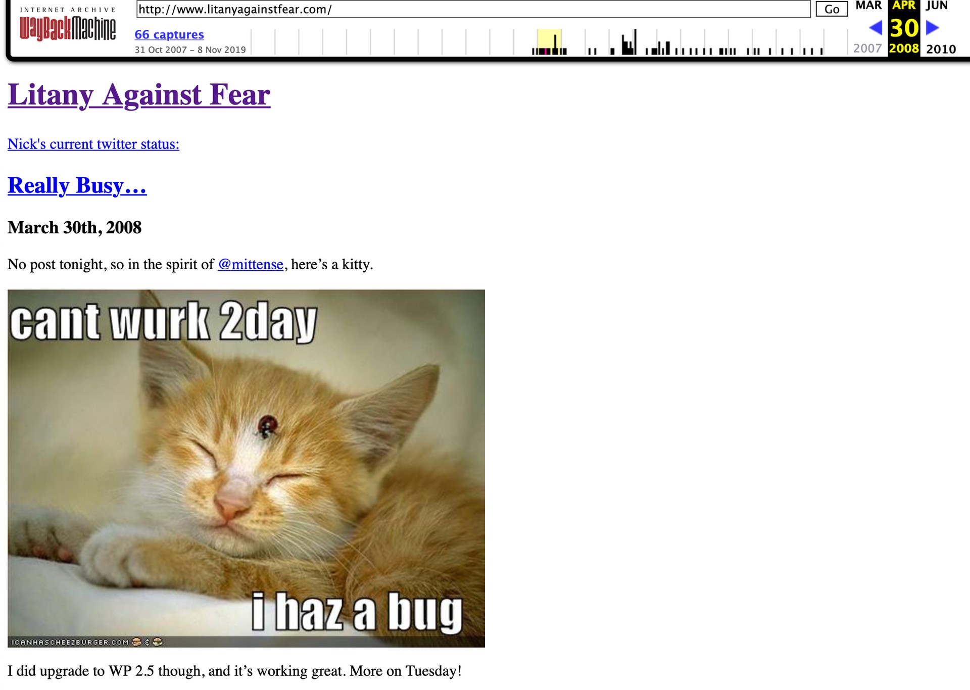 Not sure what the stylesheet looked like, but it's long gone now.